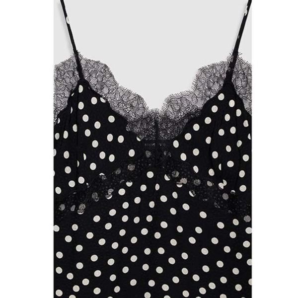 Anine Bing Amelie Camisole Black White Dot