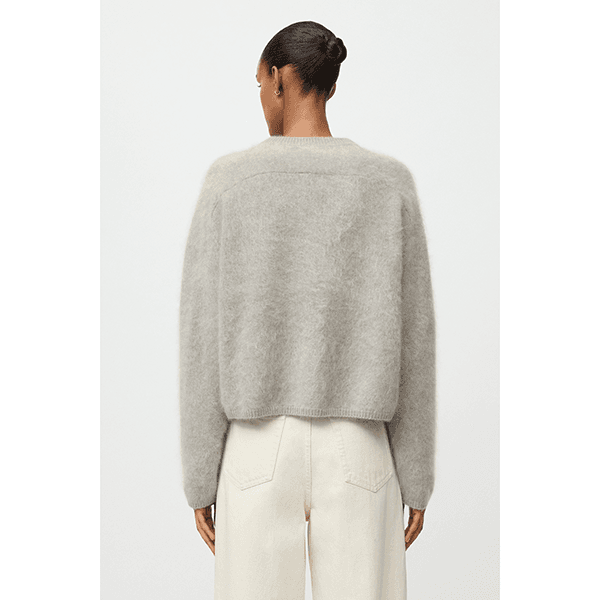 Soft Goat Brushed Crewneck Greige