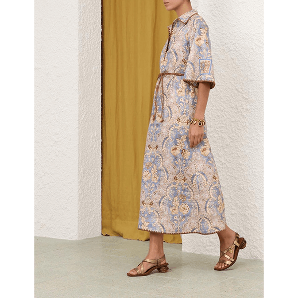 Zimmermann Daylight Tunic Midi Damask Denim