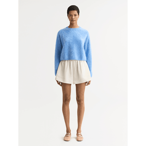Soft Goat Brushed Crewneck Azure