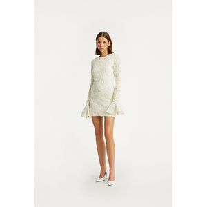 Main Image ROTATE Flower Mesh Mini Dress Egret