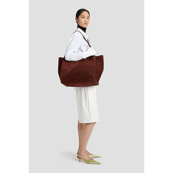 Victoria Beckham Victoria Tote Dark Brown Suede
