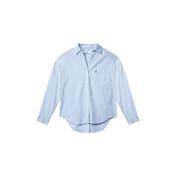 Arnie Says Venice Seersucker Classic Stripe Shirt Blue Stripe