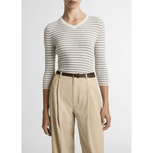 Hovedbilde Vince Striped High V-nk L/S Clearwater/Bark Combo
