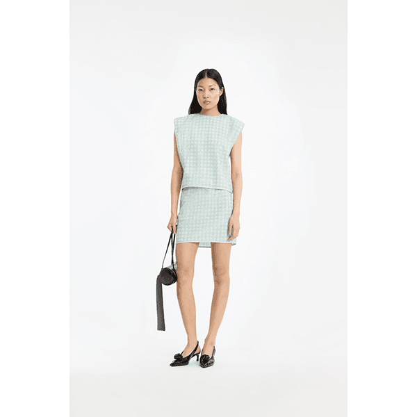 ROTATE Beaded Boxy Top Ice Flow