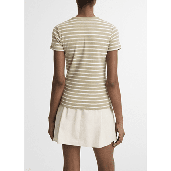 Vince Stripe Shrunken 90s Tee Salted Moss Combo