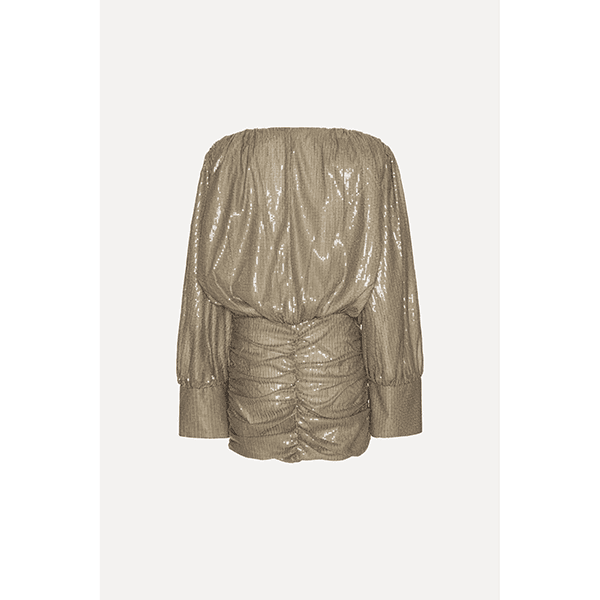 ROTATE Sequins LS Mini Dress Fossil