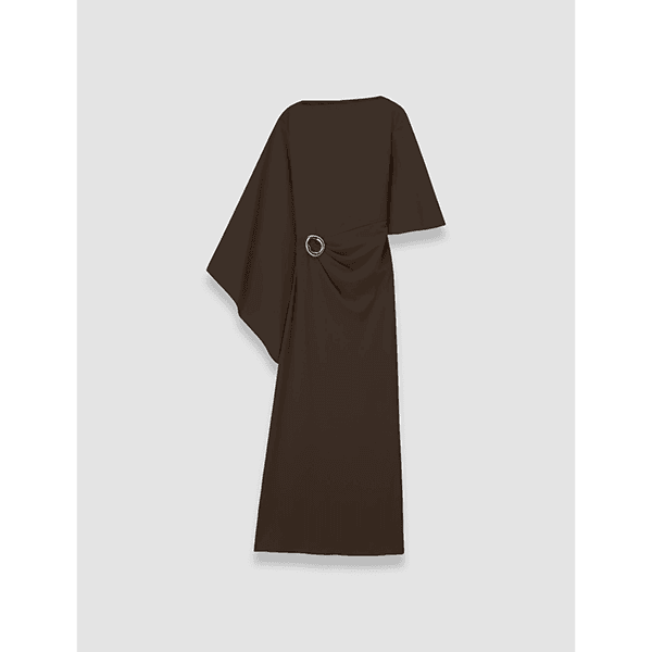 JOSEPH Joya Satin Twill Dress Cocoa