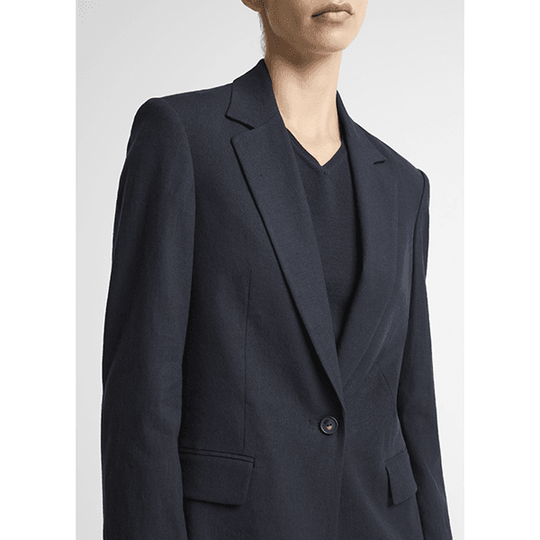 Vince Linen Single Breasted Blazer Coastal