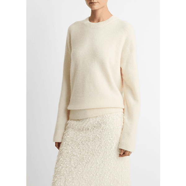 Vince Boiled Cashmere Crew Off White