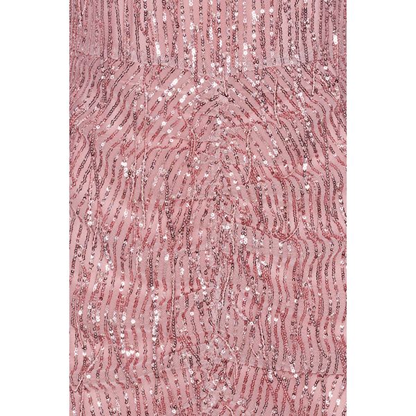 ROTATE Sequin Fringe Mini Dress Peachskin