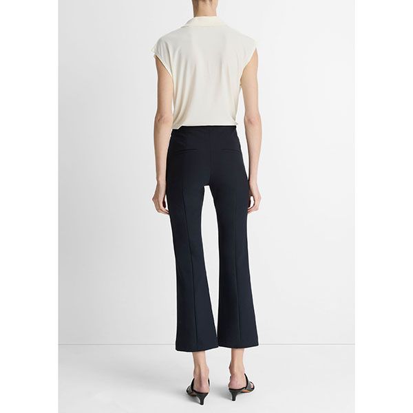 Vince Mid Rise Pintuck Crop Flare Pant Coastal