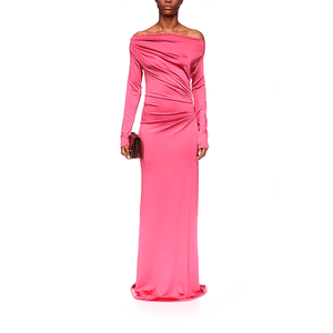 Main Image Victoria Beckham Off-Shoulder Draped Gown Cerise Pink