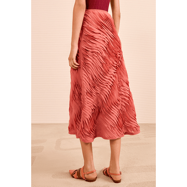 Ulla Johnson Amiko Midi Skirt Chestnut