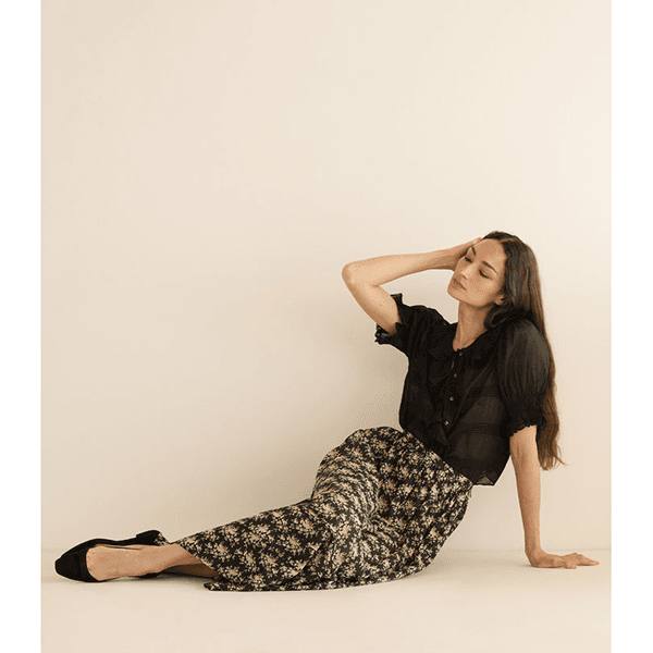 Marcie Skirt Noir Rosier Floral