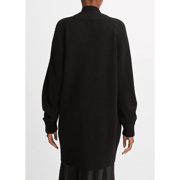 Vince Open Front Shawl Collar Cardigan Black