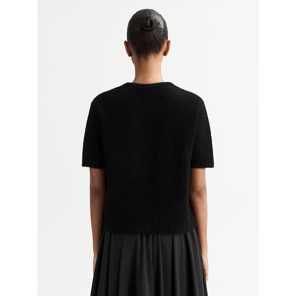 Soft Goat Short Sleeve Boucle Black