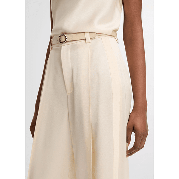 Vince High Waist Satin Trouser Flax