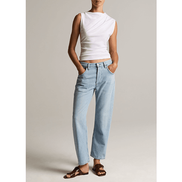 Vince Slvless Draped Top Optic White