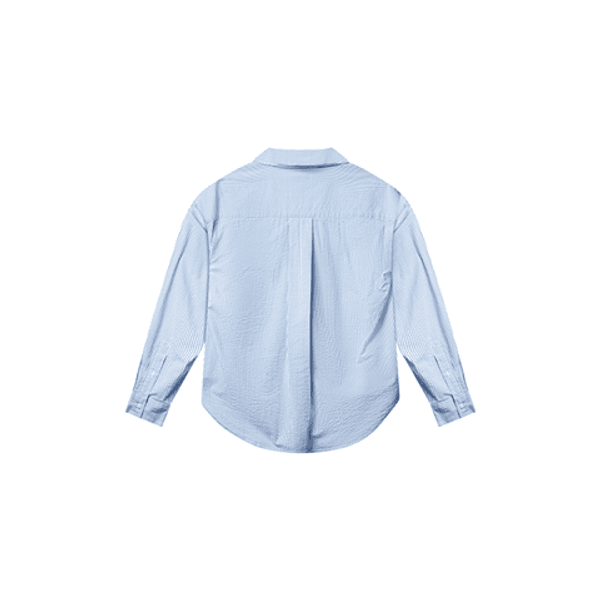 Arnie Says Venice Seersucker Classic Stripe Shirt Blue Stripe