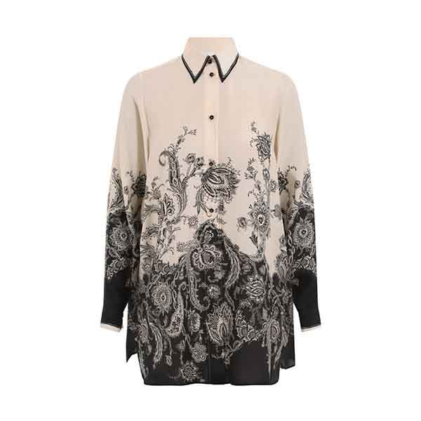 Zimmermann Rhiannon Relaxed Shirt Cream/Black Floral