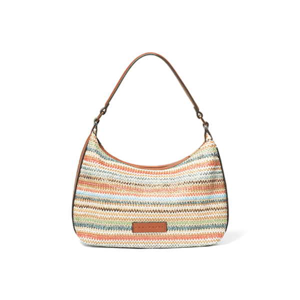 Arnie Says Hampton Stripe Handbag Coral Combo