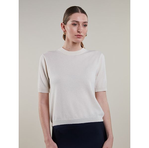 Stenströms Janet Short Sleeve Knit Offwhite