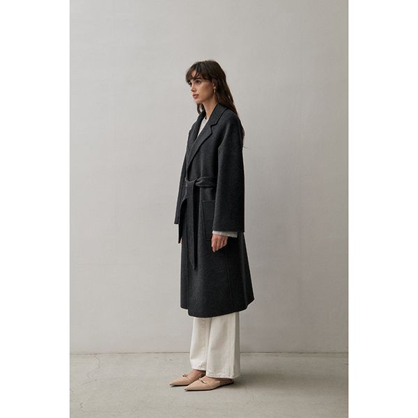 The Curated The Classic Coat Charcoal Grey