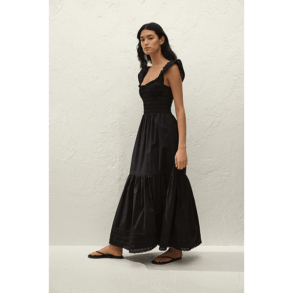 Faithfull Valentina Maxi Dress Fiore Lace Black