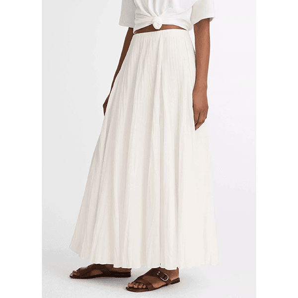 Vince Crinkled Maxi Skirt Off White