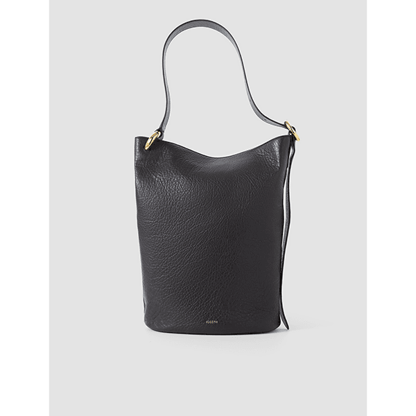 JOSEPH Bucket Pebble Leather Bag Cocoa