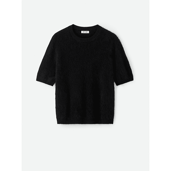 Soft Goat Brushed Short Sleeve Black