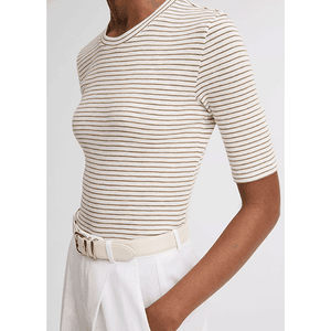 Hovedbilde Vince Striped Elbow Slv Crew Tapenade Combo