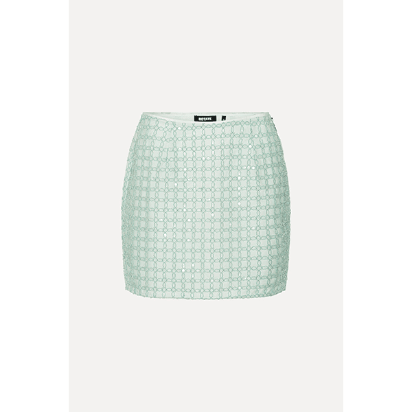 ROTATE Beaded Mini Skirt Ice Flow