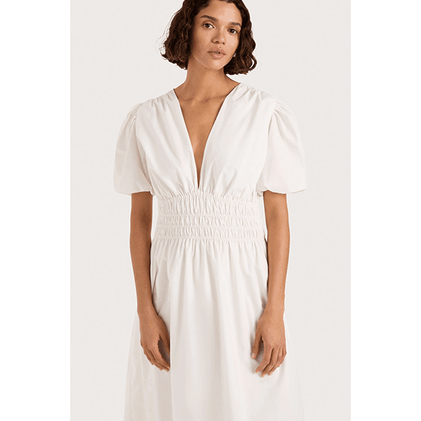 Faithfull Grace Midi Dress White