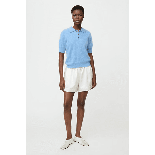 Soft Goat Brushed Pique Azure