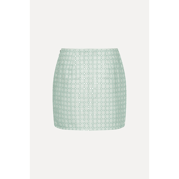 ROTATE Beaded Mini Skirt Ice Flow