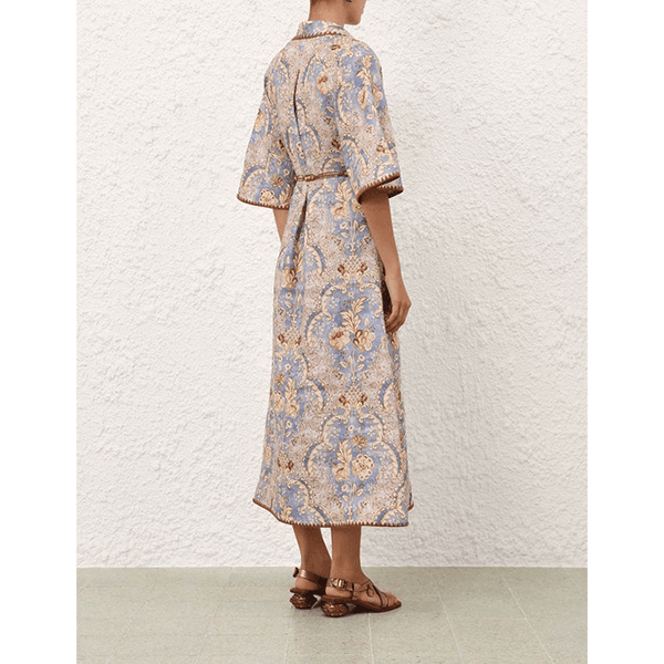 Zimmermann Daylight Tunic Midi Damask Denim